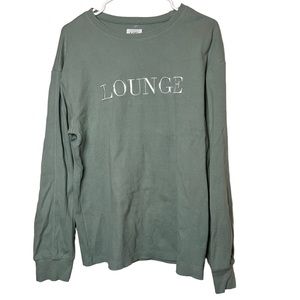 Lounge Apparel Lounge Long Sleeve Ribbed Teal Top Size L Women